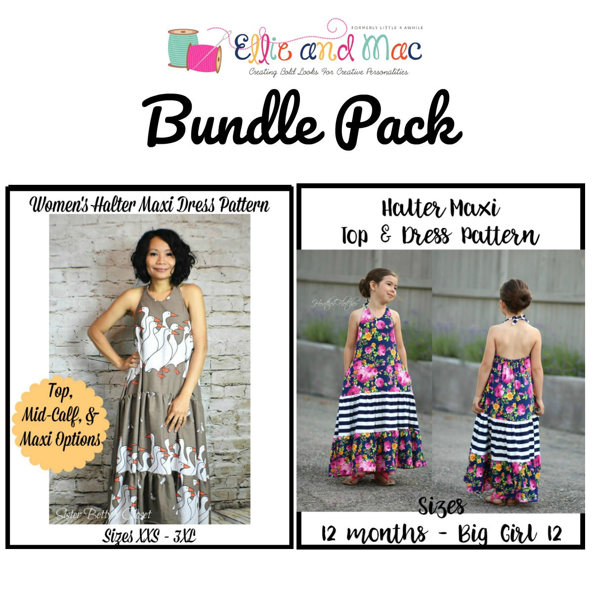 Halter Maxi Child & Adult Pattern Bundle Pack - Clearance Sale