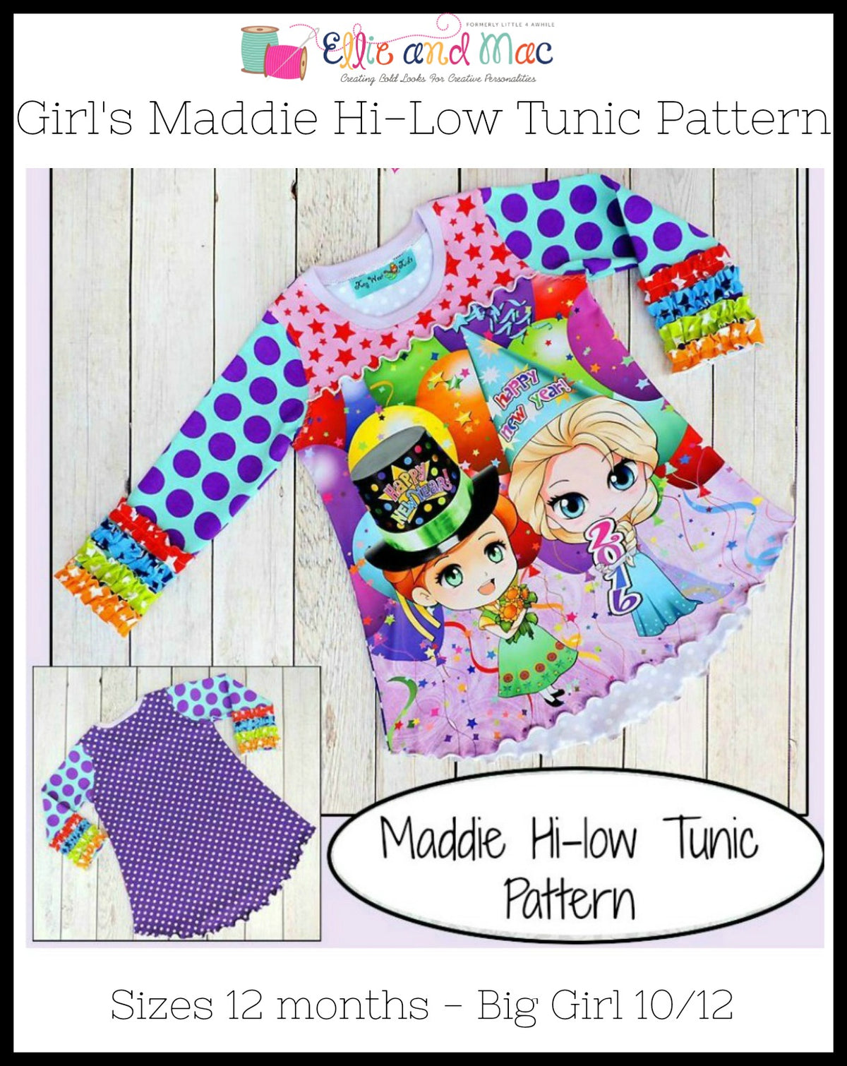 Girls Maddie Hi-Low Tunic Top Pattern - Clearance Sale
