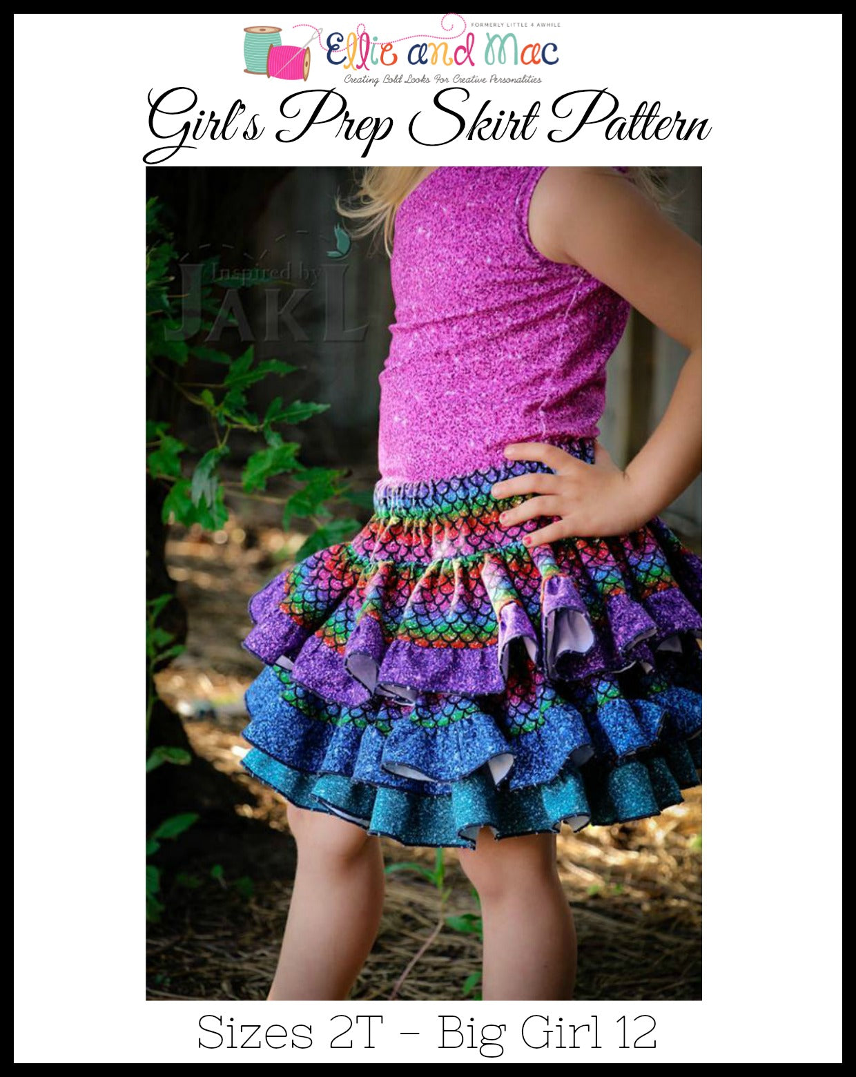 Girl's Prep Skirt Pattern - Ellie and Mac, Digital (PDF) Sewing Patterns | USA, Canada, UK, Australia