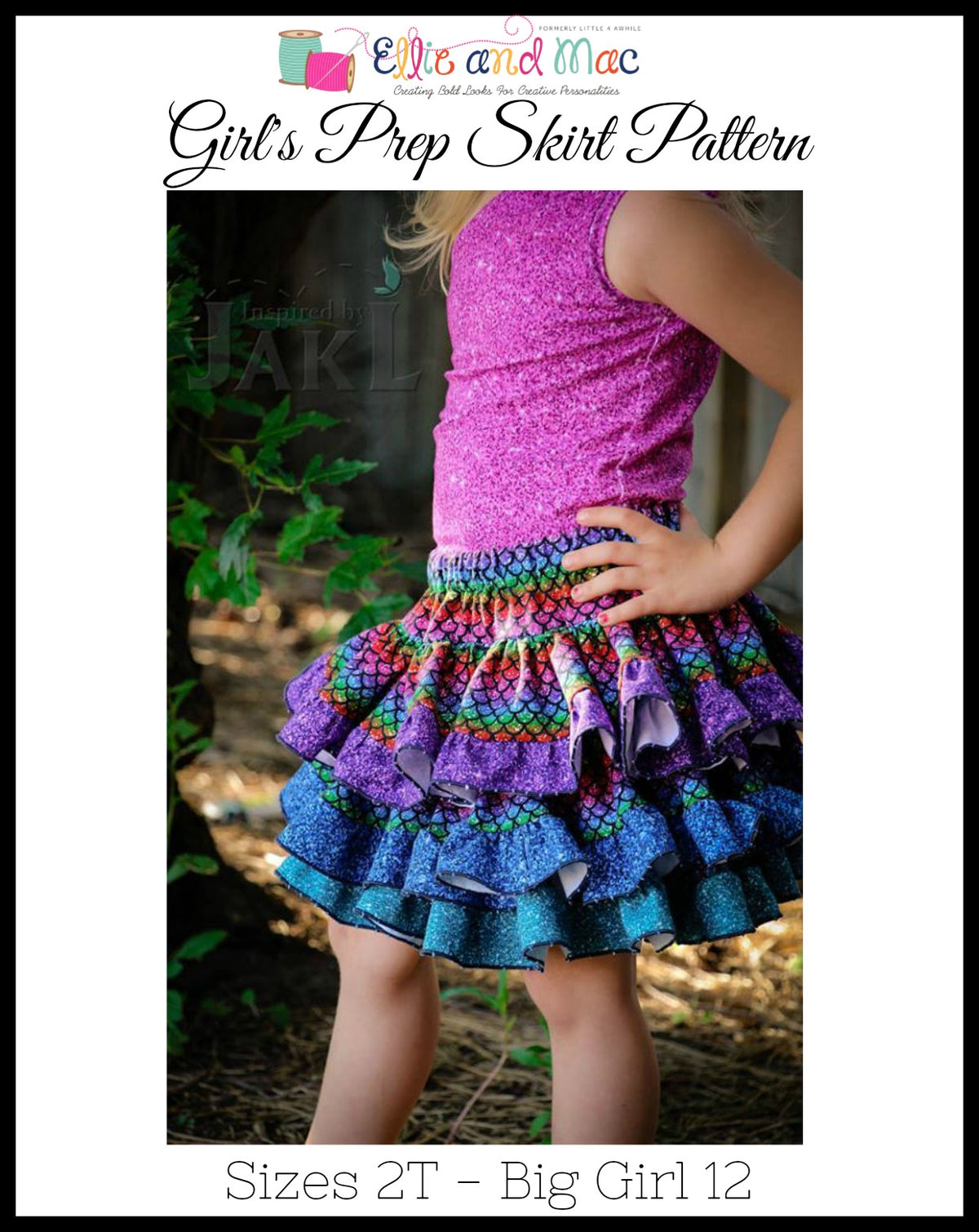 Girl's Prep Skirt Pattern - Ellie and Mac, Digital (PDF) Sewing Patterns | USA, Canada, UK, Australia