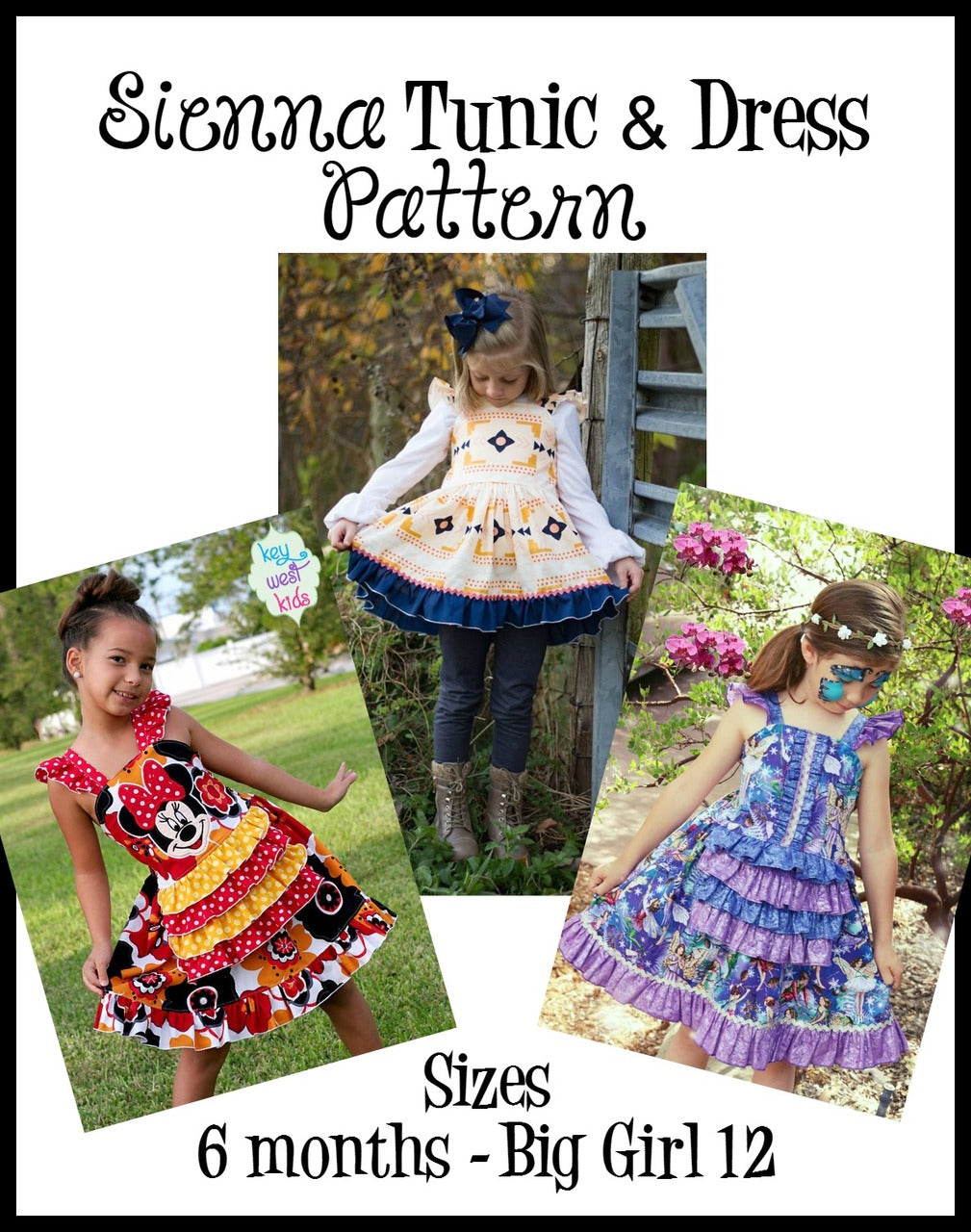Girl's Sienna Dress & Tunic Pattern ] - Ellie and Mac, Digital (PDF) Sewing Patterns | USA, Canada, UK, Australia