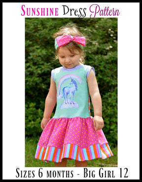 Girl's Sunshine Dress Pattern - Ellie and Mac, Digital (PDF) Sewing Patterns | USA, Canada, UK, Australia
