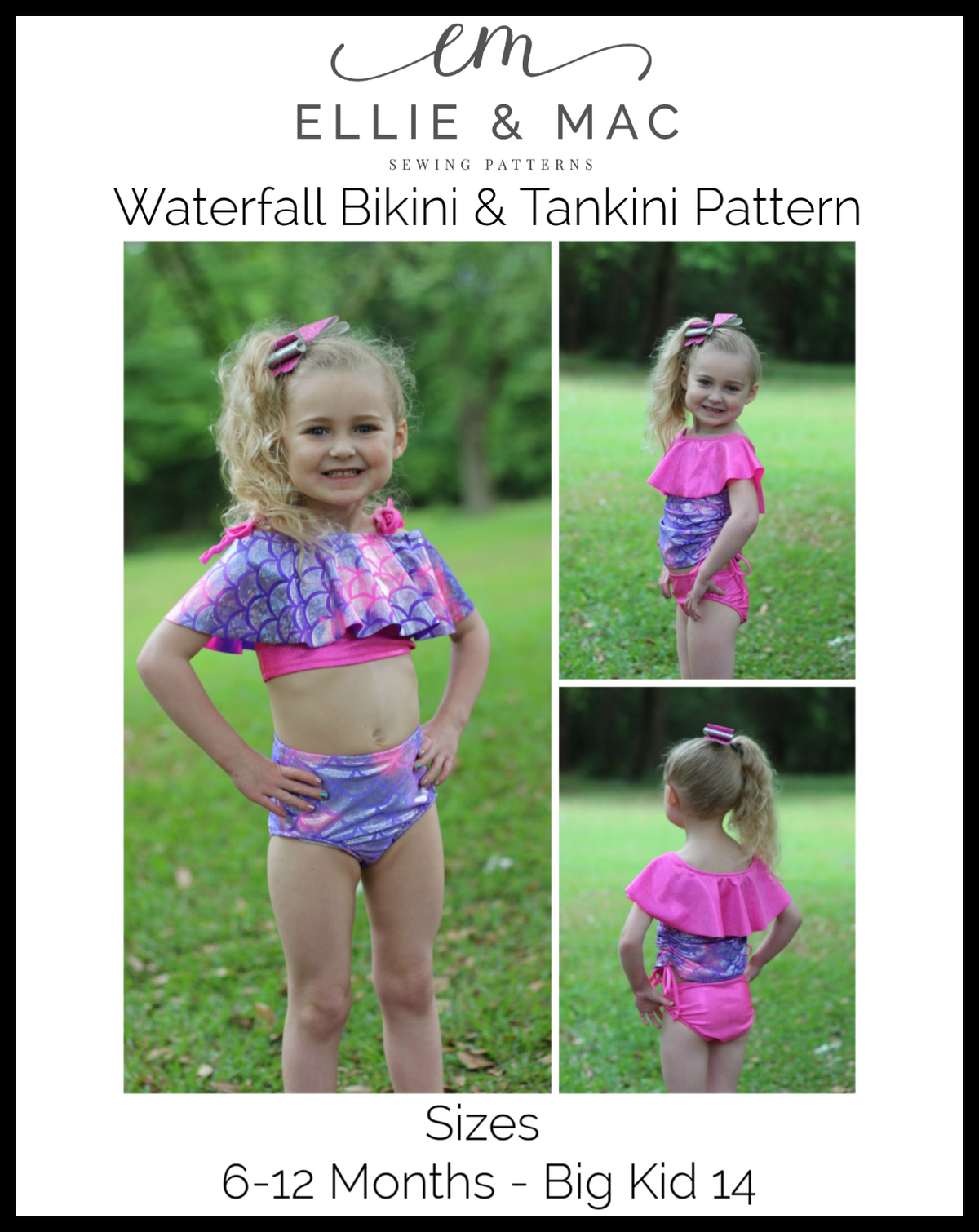 Kids Waterfall Swimsuit Mix & Match Pattern