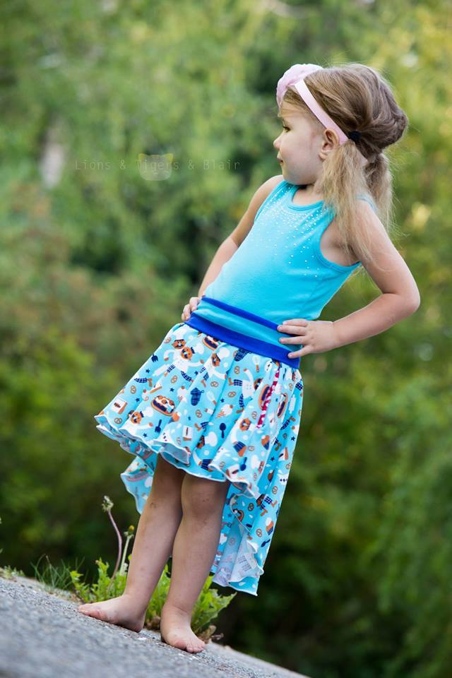 Girl's Everly Hi-Low Skirt Pattern - Ellie and Mac, Digital (PDF) Sewing Patterns | USA, Canada, UK, Australia