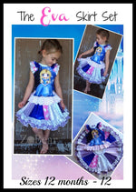 Girls Eva Skirt Set Pattern - Ellie and Mac, Digital (PDF) Sewing Patterns | USA, Canada, UK, Australia