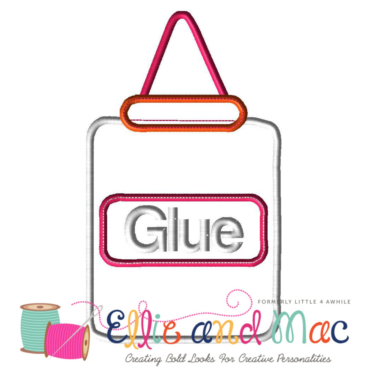 School Glue Applique Design - Ellie and Mac, Digital (PDF) Sewing Patterns | USA, Canada, UK, Australia