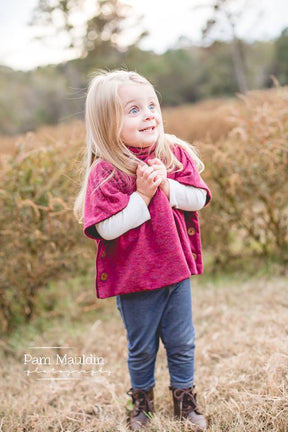 Girl's Sugar n' Spice Poncho Pattern Wacky - Ellie and Mac, Digital (PDF) Sewing Patterns | USA, Canada, UK, Australia