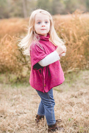 Girl's Sugar n' Spice Poncho Pattern Wacky - Ellie and Mac, Digital (PDF) Sewing Patterns | USA, Canada, UK, Australia