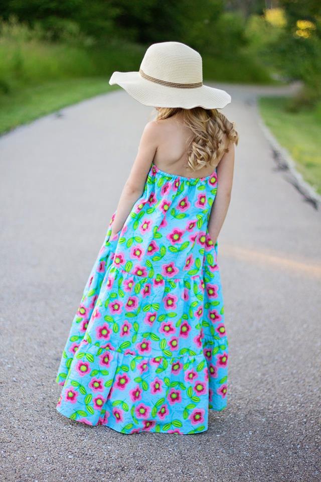 Girl's Halter Maxi Top & Dress Pattern - Ellie and Mac, Digital (PDF) Sewing Patterns | USA, Canada, UK, Australia