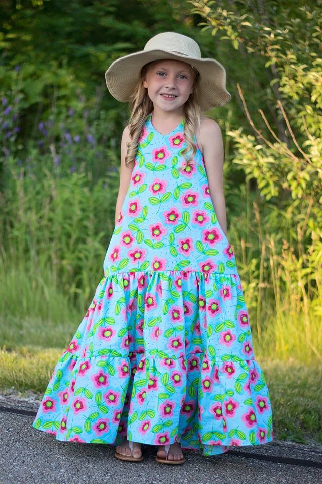 Girl's Halter Maxi Top & Dress Pattern - Ellie and Mac, Digital (PDF) Sewing Patterns | USA, Canada, UK, Australia
