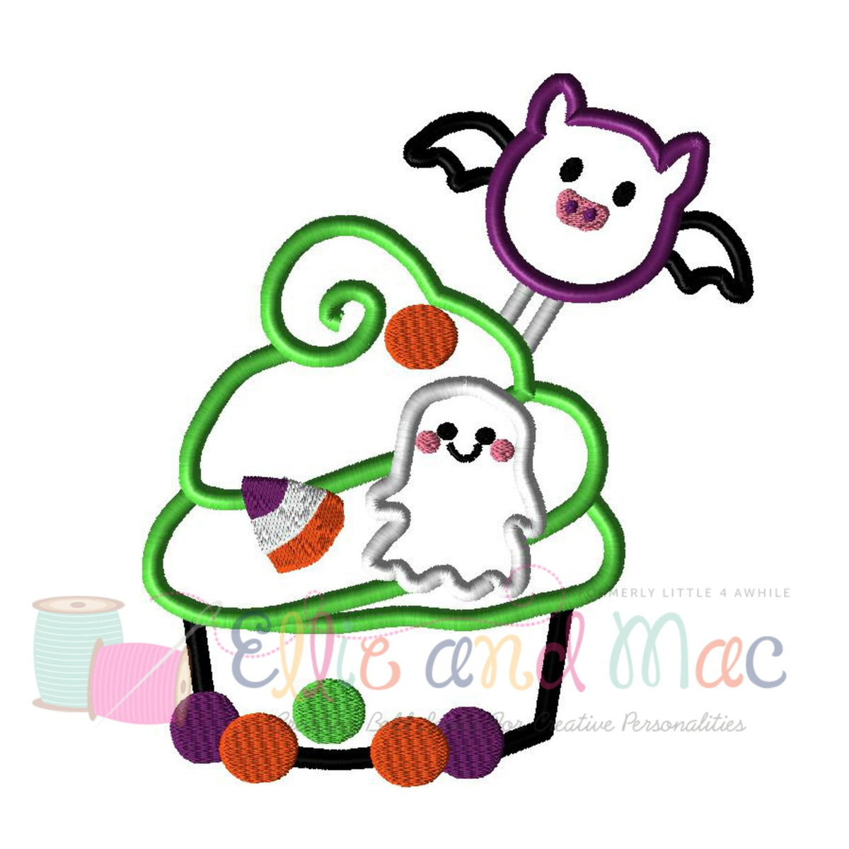 Halloween Cupcake Applique Embroidery Design