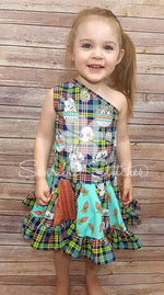 Girl's Island Hopper One Shoulder Dress Pattern - Ellie and Mac, Digital (PDF) Sewing Patterns | USA, Canada, UK, Australia