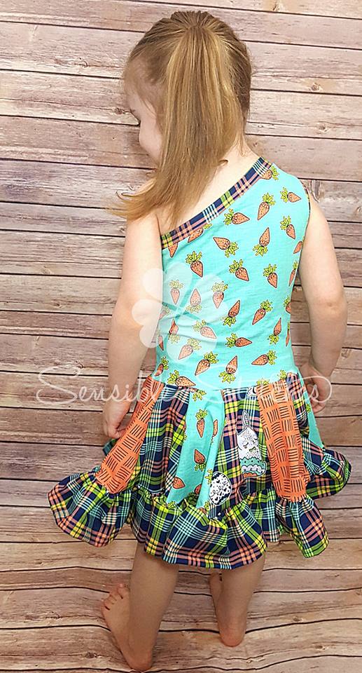 Girl's Island Hopper One Shoulder Dress Pattern - Ellie and Mac, Digital (PDF) Sewing Patterns | USA, Canada, UK, Australia