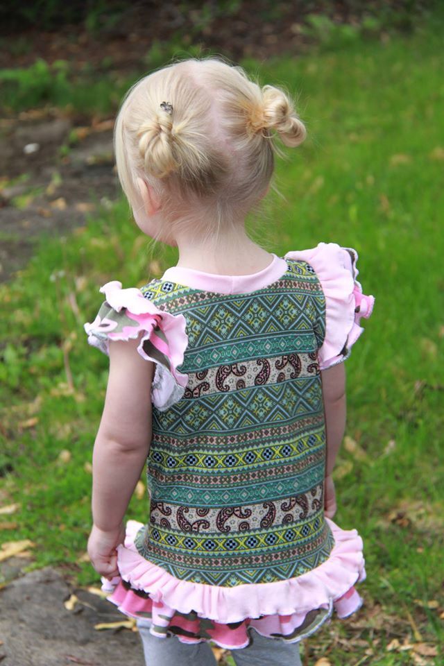 Girls Kaila Flutter Sleeve Top Pattern - Ellie and Mac, Digital (PDF) Sewing Patterns | USA, Canada, UK, Australia