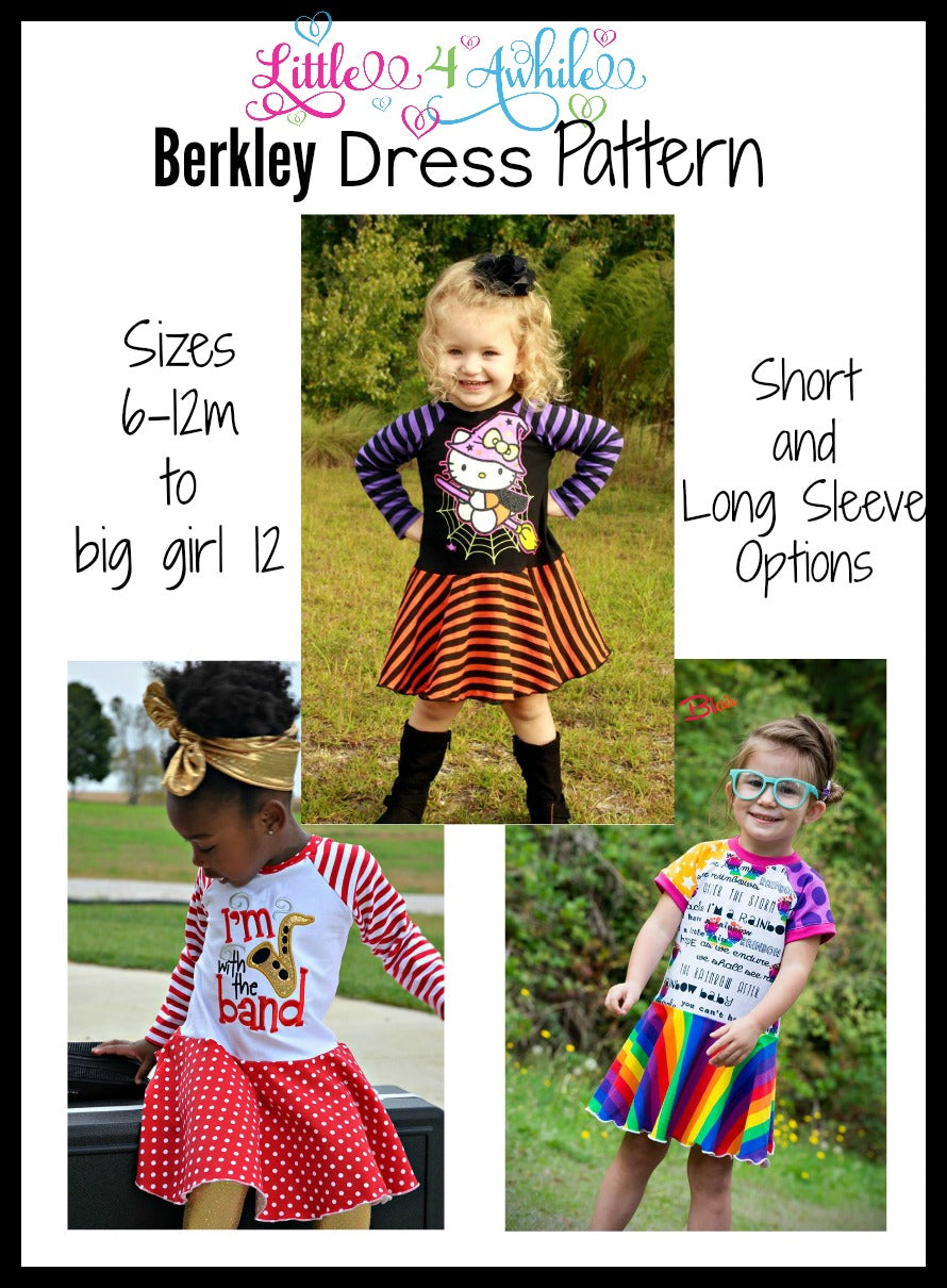 Girls Berkley Dress Pattern - Ellie and Mac, Digital (PDF) Sewing Patterns | USA, Canada, UK, Australia