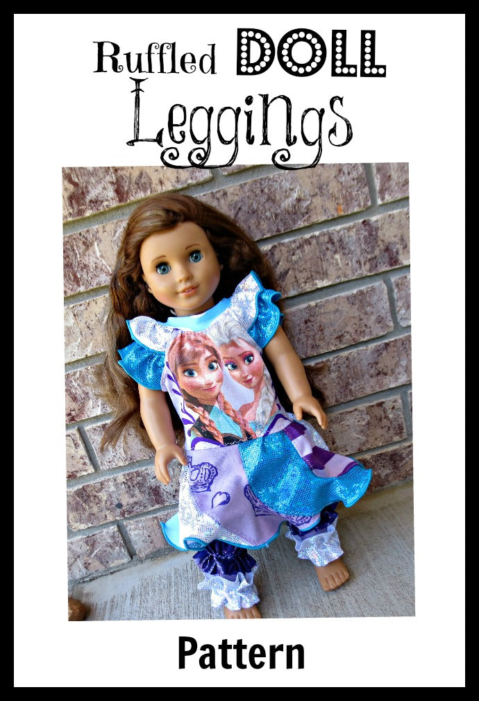 Ruffled Doll Leggings Pattern - Ellie and Mac, Digital (PDF) Sewing Patterns | USA, Canada, UK, Australia