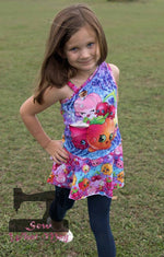 Girl's Live Out Loud One Shoulder Top Pattern - Ellie and Mac, Digital (PDF) Sewing Patterns | USA, Canada, UK, Australia
