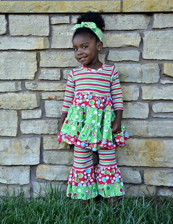 Girls Lizzy Ruffled Pants Pattern - Ellie and Mac, Digital (PDF) Sewing Patterns | USA, Canada, UK, Australia