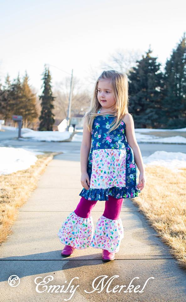 Girls Lizzy Ruffled Pants Pattern - Ellie and Mac, Digital (PDF) Sewing Patterns | USA, Canada, UK, Australia