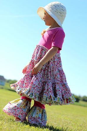 Girls Lizzy Ruffled Pants Pattern - Ellie and Mac, Digital (PDF) Sewing Patterns | USA, Canada, UK, Australia