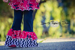 Girls Lizzy Ruffled Pants Pattern - Ellie and Mac, Digital (PDF) Sewing Patterns | USA, Canada, UK, Australia