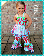 Girls Lizzy Ruffled Pants Pattern - Ellie and Mac, Digital (PDF) Sewing Patterns | USA, Canada, UK, Australia