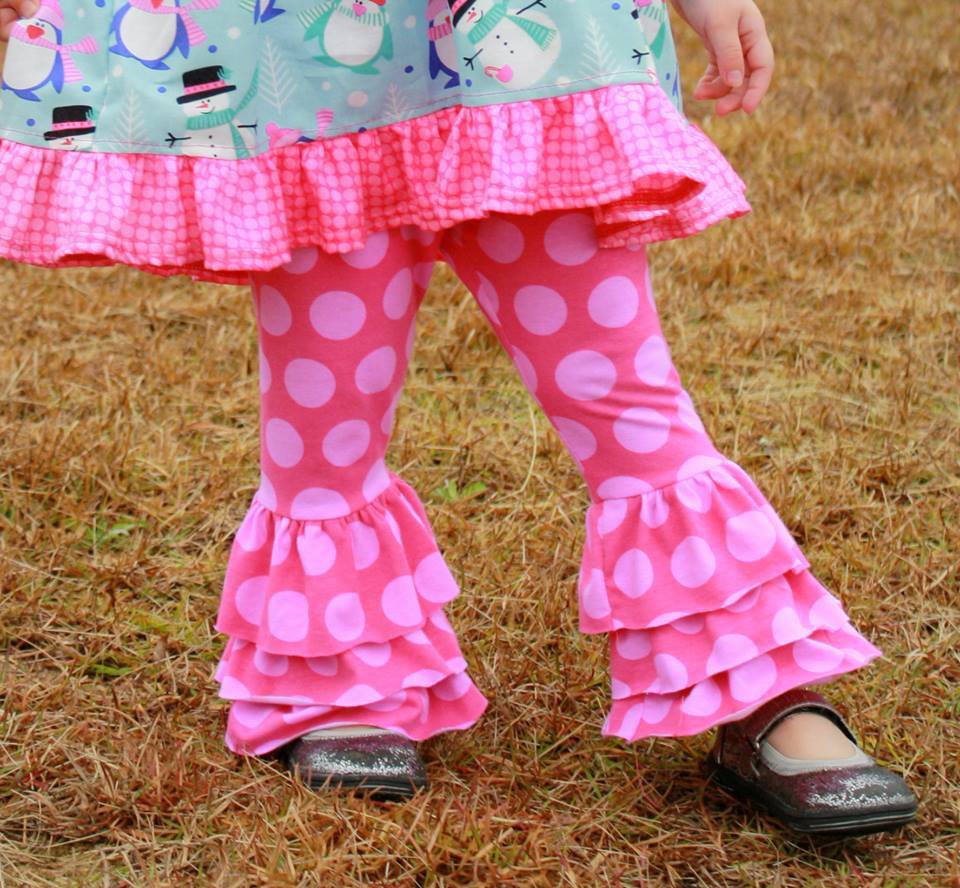 Olivia Stacked Ruffled Pants Pattern - Ellie and Mac, Digital (PDF) Sewing Patterns | USA, Canada, UK, Australia