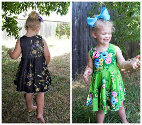 Girl's Reversible Dress Pattern - Ellie and Mac, Digital (PDF) Sewing Patterns | USA, Canada, UK, Australia