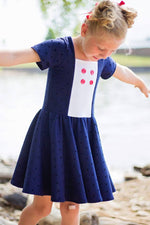 Girl's Sailor Dress & Peplum Pattern - Ellie and Mac, Digital (PDF) Sewing Patterns | USA, Canada, UK, Australia