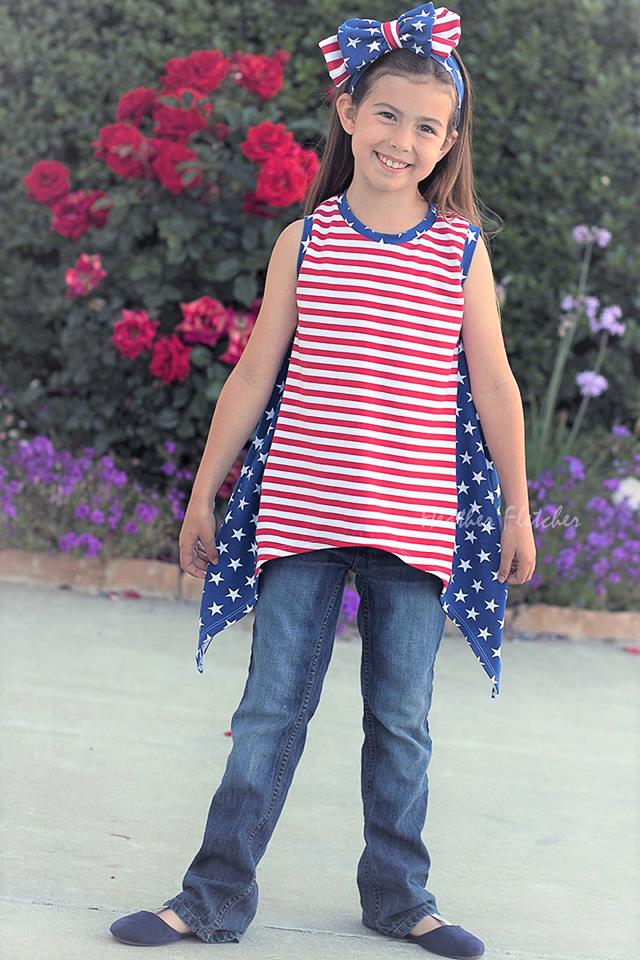 Girl's Shark Bite Top Pattern - Ellie and Mac, Digital (PDF) Sewing Patterns | USA, Canada, UK, Australia