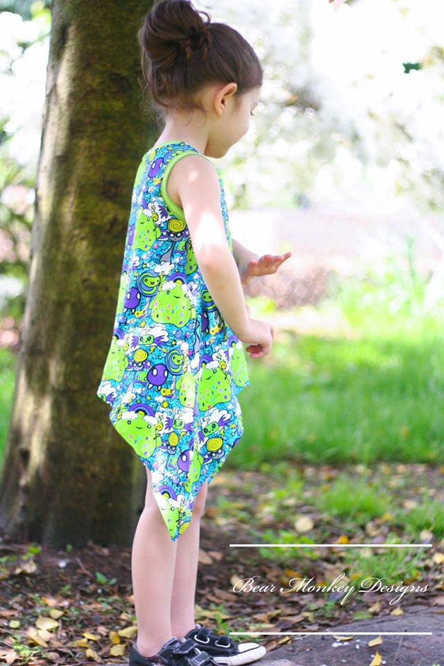 Girl's Shark Bite Top Pattern - Ellie and Mac, Digital (PDF) Sewing Patterns | USA, Canada, UK, Australia