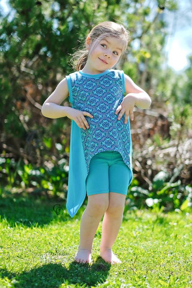 Girl's Shark Bite Top Pattern - Ellie and Mac, Digital (PDF) Sewing Patterns | USA, Canada, UK, Australia