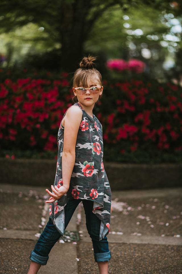 Girl's Shark Bite Top Pattern - Ellie and Mac, Digital (PDF) Sewing Patterns | USA, Canada, UK, Australia