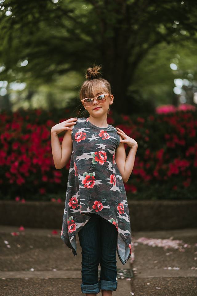 Girl's Shark Bite Top Pattern - Ellie and Mac, Digital (PDF) Sewing Patterns | USA, Canada, UK, Australia