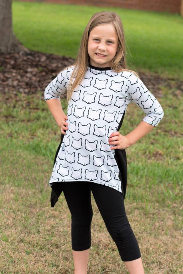 Girl's Shark Bite Top Pattern - Ellie and Mac, Digital (PDF) Sewing Patterns | USA, Canada, UK, Australia