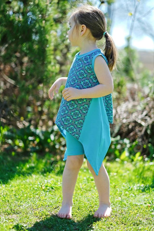 Girl's Shark Bite Top Pattern - Ellie and Mac, Digital (PDF) Sewing Patterns | USA, Canada, UK, Australia