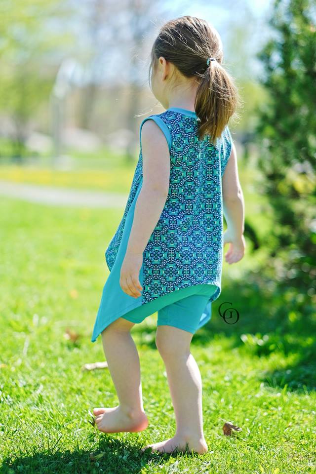 Girl's Shark Bite Top Pattern - Ellie and Mac, Digital (PDF) Sewing Patterns | USA, Canada, UK, Australia