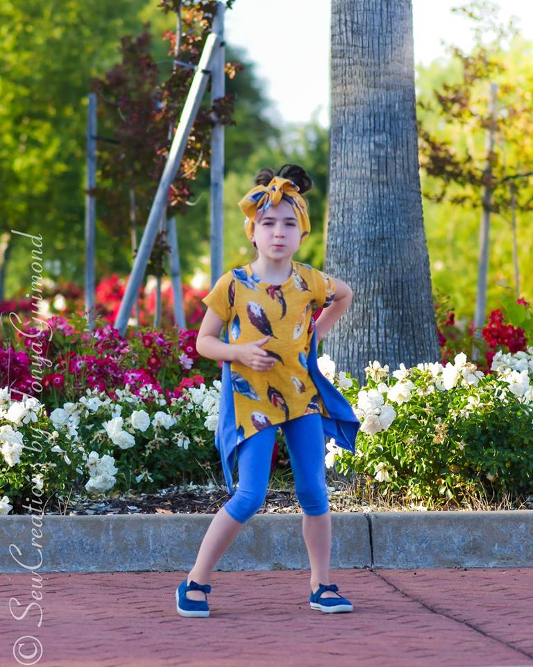 Girl's Shark Bite Top Pattern - Ellie and Mac, Digital (PDF) Sewing Patterns | USA, Canada, UK, Australia