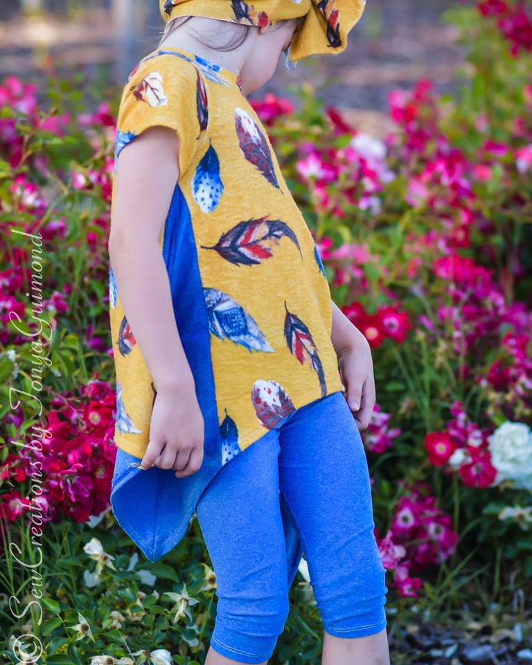 Girl's Shark Bite Top Pattern - Ellie and Mac, Digital (PDF) Sewing Patterns | USA, Canada, UK, Australia