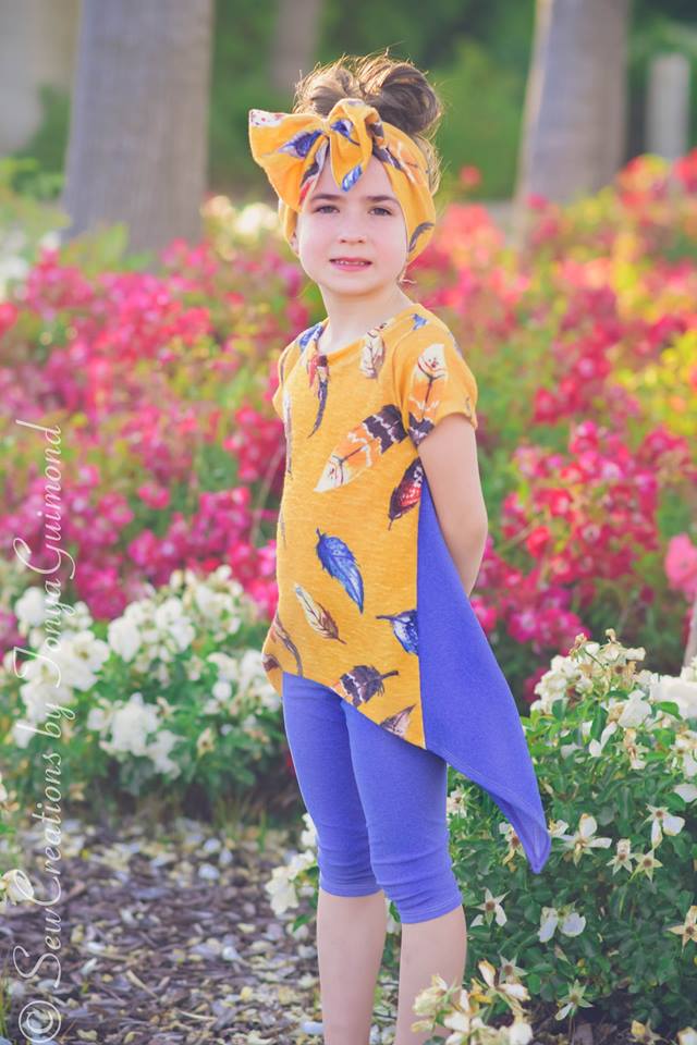 Girl's Shark Bite Top Pattern - Ellie and Mac, Digital (PDF) Sewing Patterns | USA, Canada, UK, Australia