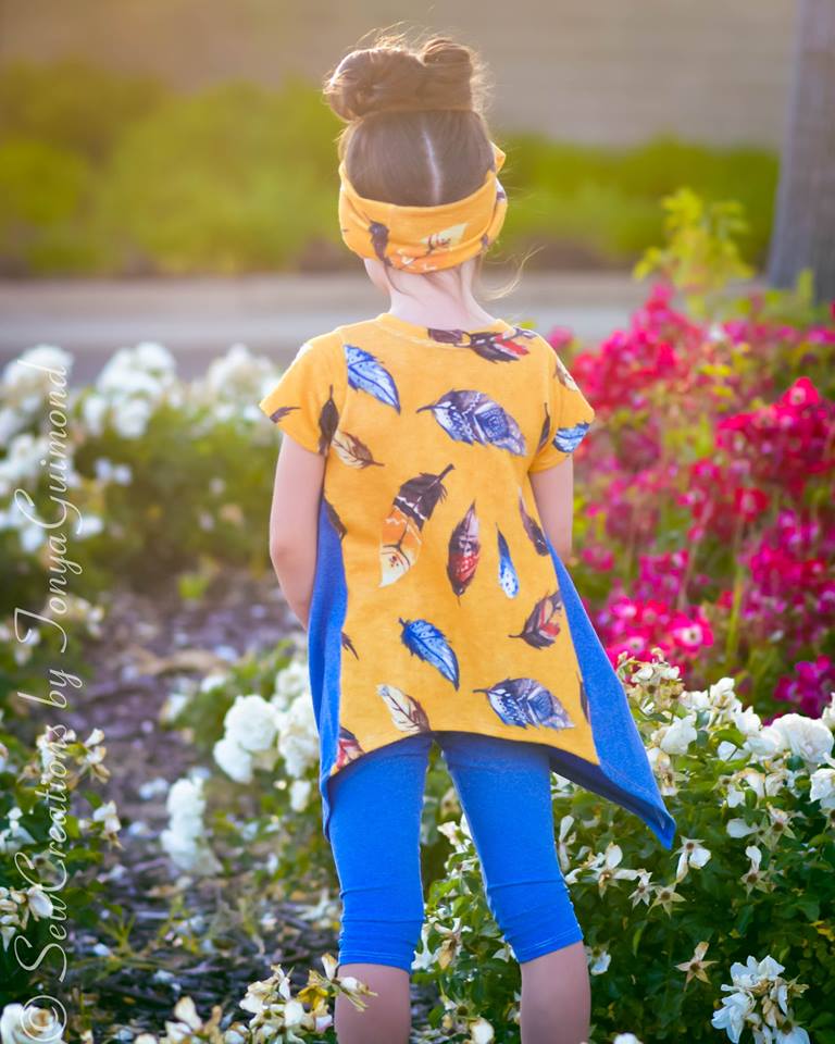 Girl's Shark Bite Top Pattern - Ellie and Mac, Digital (PDF) Sewing Patterns | USA, Canada, UK, Australia