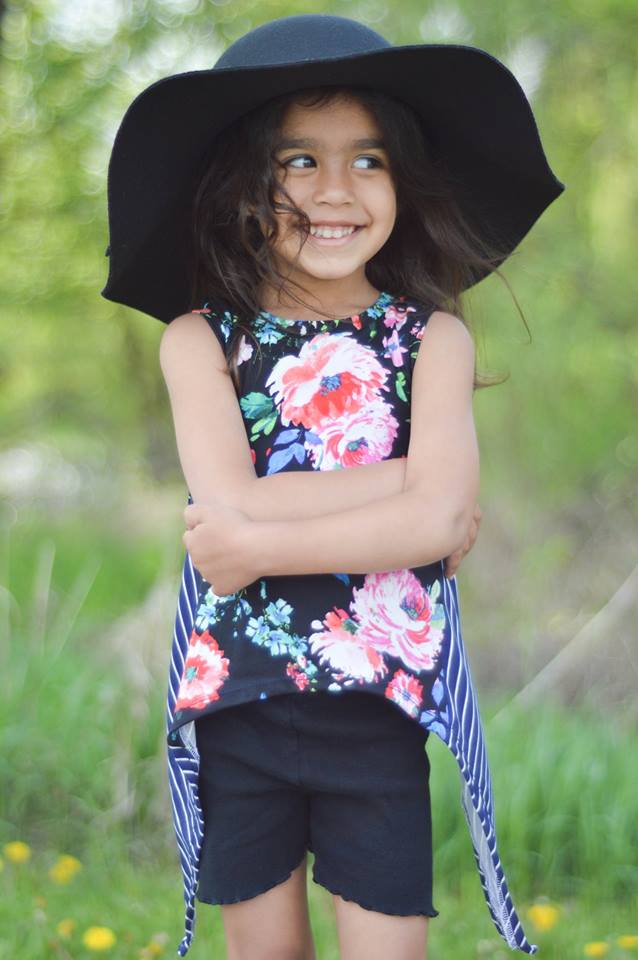 Girl's Shark Bite Top Pattern - Ellie and Mac, Digital (PDF) Sewing Patterns | USA, Canada, UK, Australia