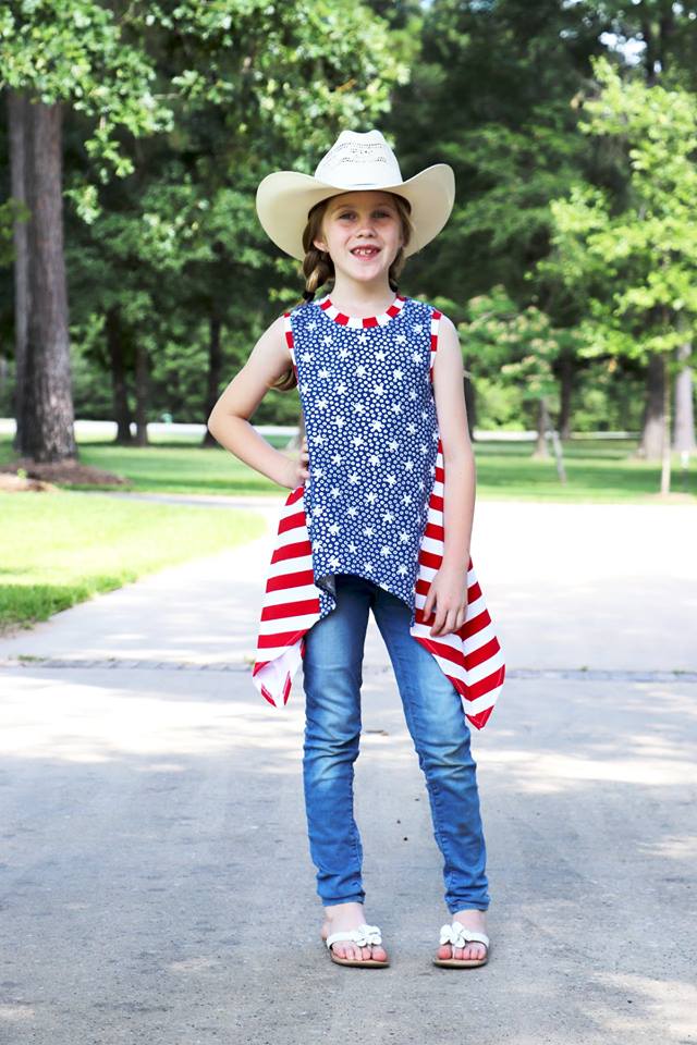 Girl's Shark Bite Top Pattern - Ellie and Mac, Digital (PDF) Sewing Patterns | USA, Canada, UK, Australia