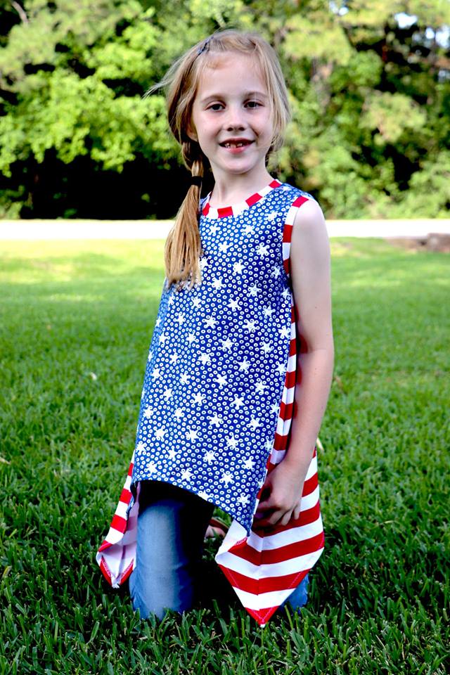 Girl's Shark Bite Top Pattern - Ellie and Mac, Digital (PDF) Sewing Patterns | USA, Canada, UK, Australia