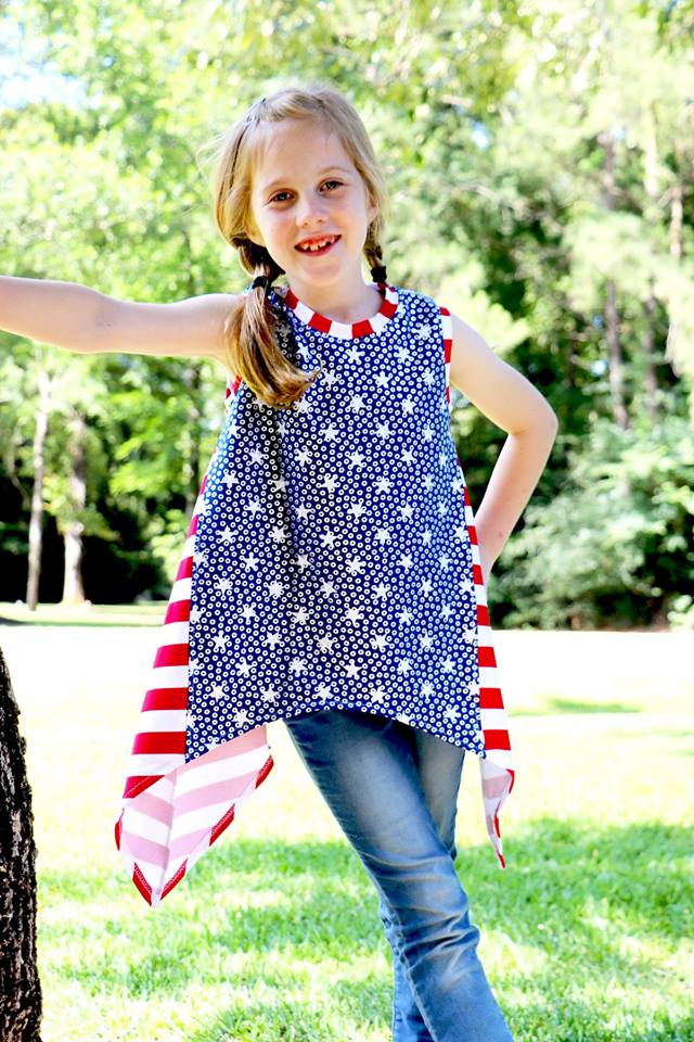 Girl's Shark Bite Top Pattern - Ellie and Mac, Digital (PDF) Sewing Patterns | USA, Canada, UK, Australia