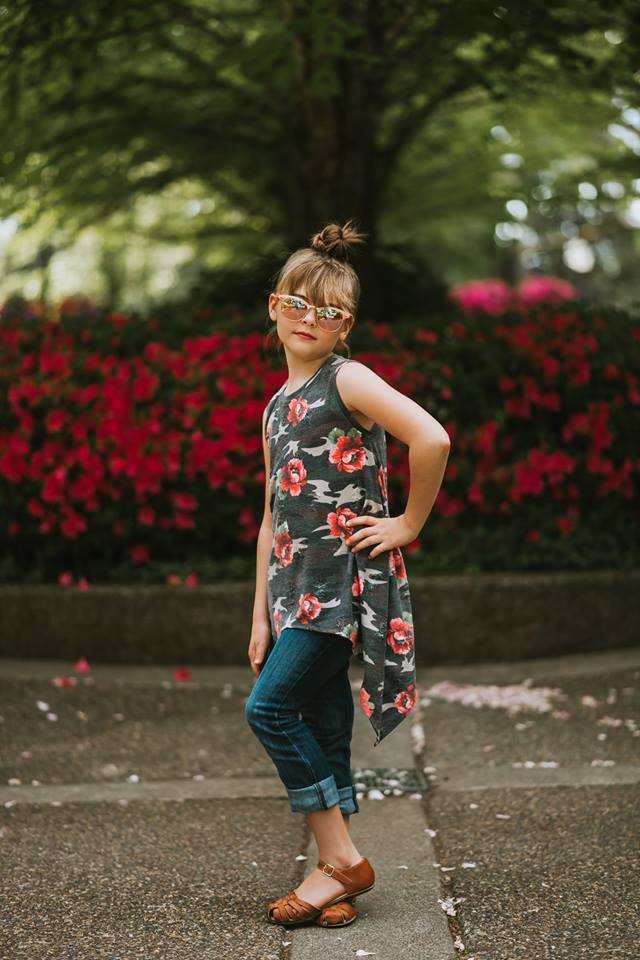 Girl's Shark Bite Top Pattern - Ellie and Mac, Digital (PDF) Sewing Patterns | USA, Canada, UK, Australia