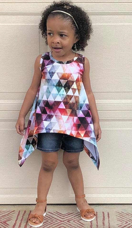 Girl's Shark Bite Top Pattern - Ellie and Mac, Digital (PDF) Sewing Patterns | USA, Canada, UK, Australia