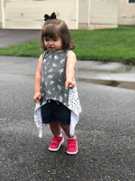 Girl's Shark Bite Top Pattern - Ellie and Mac, Digital (PDF) Sewing Patterns | USA, Canada, UK, Australia
