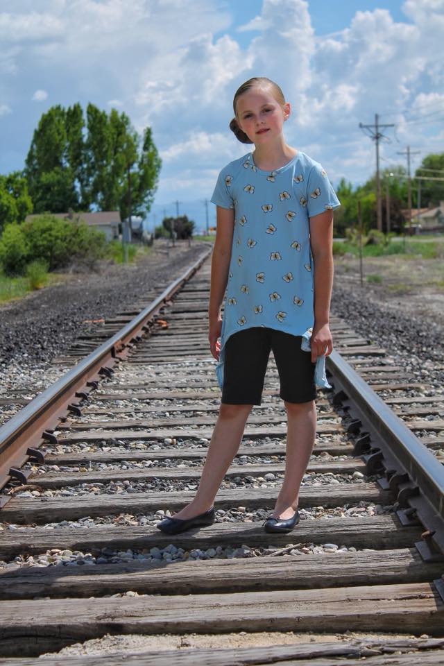 Girl's Shark Bite Top Pattern - Ellie and Mac, Digital (PDF) Sewing Patterns | USA, Canada, UK, Australia