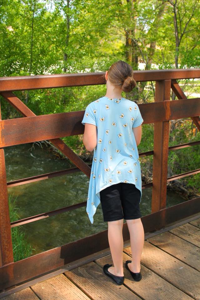 Girl's Shark Bite Top Pattern - Ellie and Mac, Digital (PDF) Sewing Patterns | USA, Canada, UK, Australia